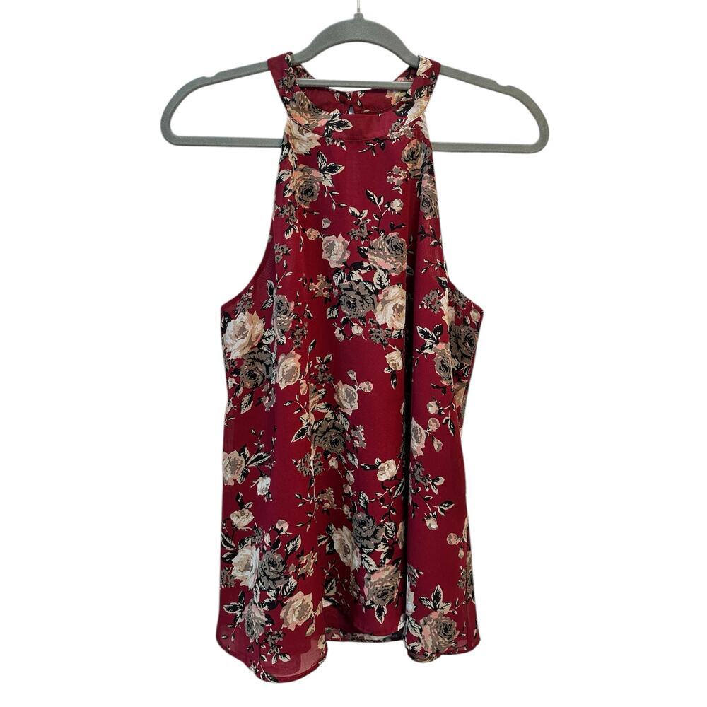 Love on Tapā Women's Floral Mock Neck Tank Top Multicolor Size S